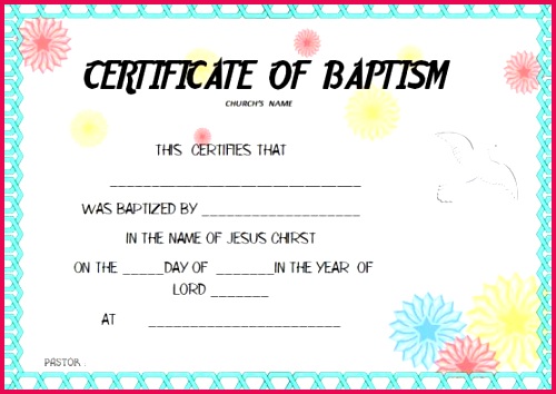 anglican baptism certificate template
