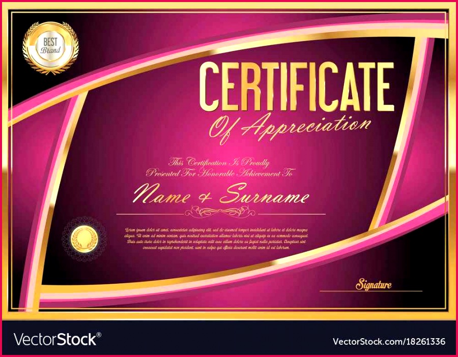 Download Certificate Vector Lovely Resume Template Award Template 0d 2019