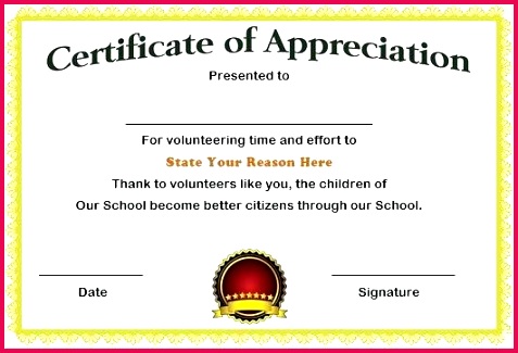 volunteer appreciation certificates free printable word documents certificate of for service work
