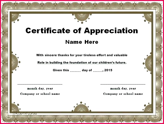 free certificate of appreciation template sample for students
