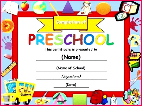 free certificate templates certificates preschool pletion academic award template