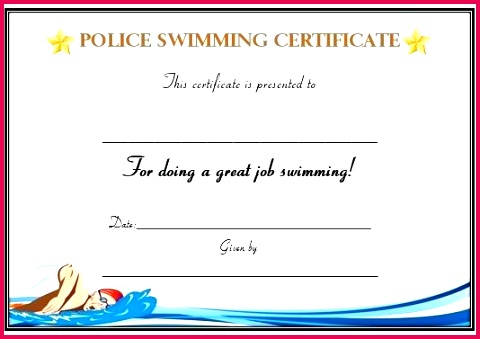 swimming certificate free templates printable word documents levels