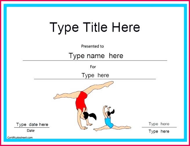 Gymnastics Gift Certificate Template Sports Gymnastic Free Street Templates