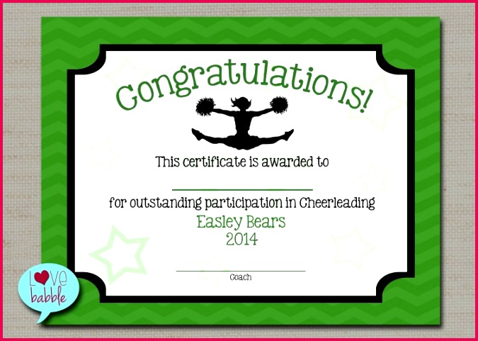 Cheerleading Cheer Award Certificate Dance Gymnastics Award cheerleading Awards Certificates