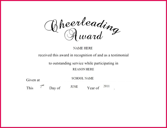 Cheerleading Award Free Templates Clip Art & Wording cheerleading Awards Certificates