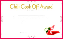 Chili Cook f Certificate Template 4 1 300x187
