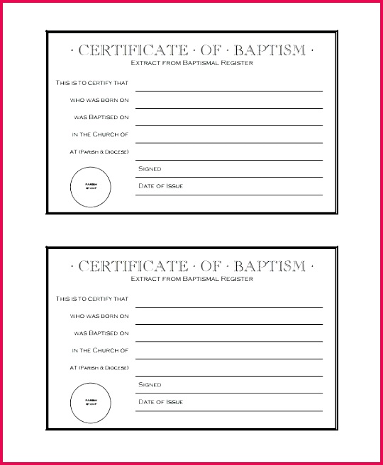 baptism certificate template free water for resume references sample