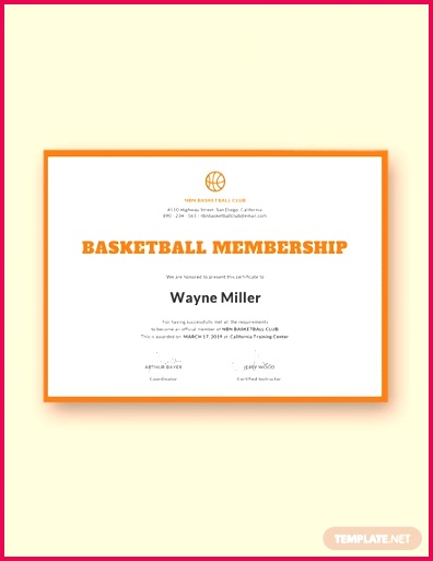 free basketball certificate