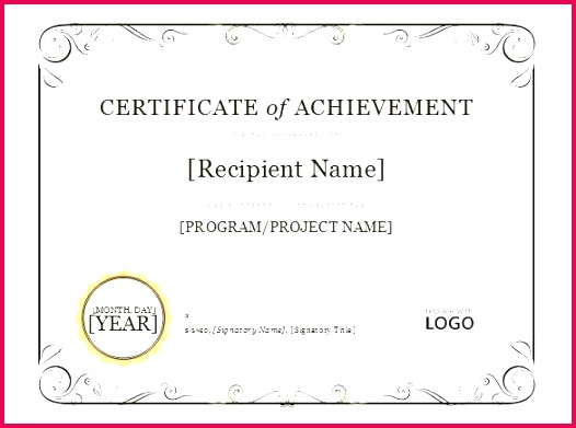 certificate of achievement template word best free samples appreciation sample wording