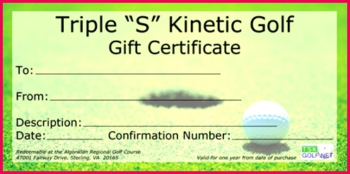 Triple S Kinetic Golf Gift Certificates For Golf Lessons Buy Golf Gift Certificates