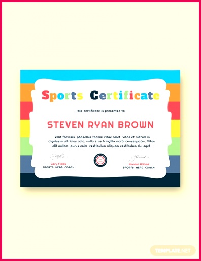 kids sports award certificate M1X