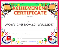 award most imprived student certificate