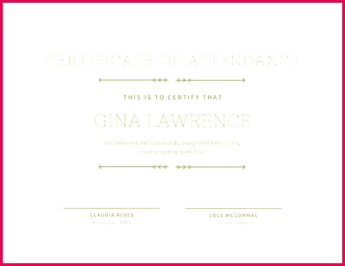 Ornate Attendance Certificate