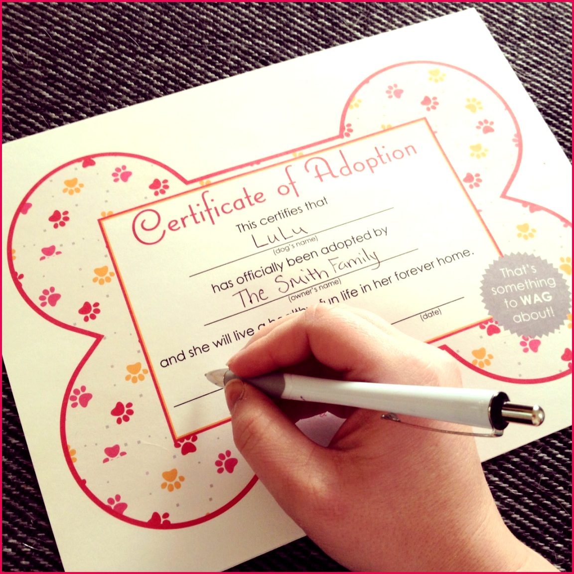 free printables dog adoption certificates big dot of happiness with puppy birth certificate template