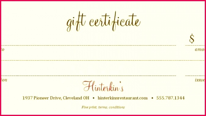 restaurant t certificate template free dinner voucher word