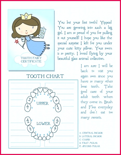 Free Tooth Fairy Letter