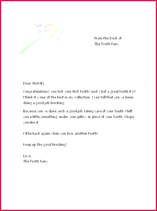 tooth fairy letter template first lost from the free ideas certificate