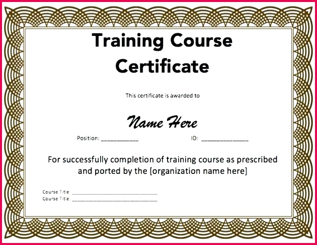 training certificate templates free sample template course pletion