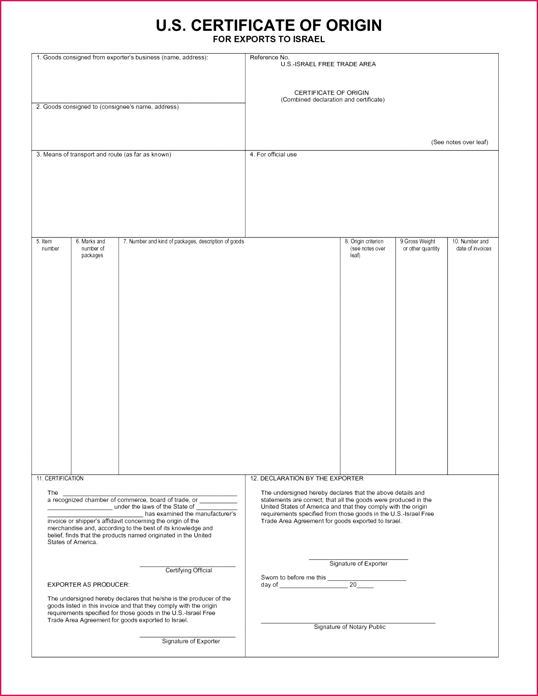 006 certificate origin template usa of fresh 1920x2485