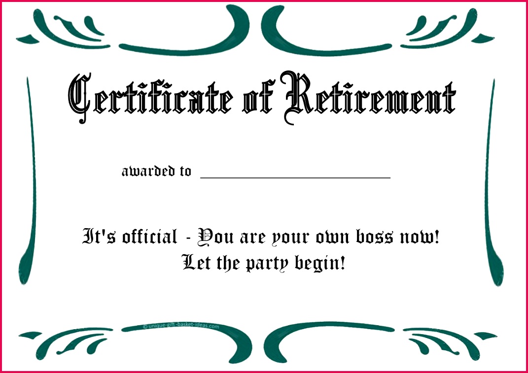 014 printable retirement certificate2 free printable certificate templates template