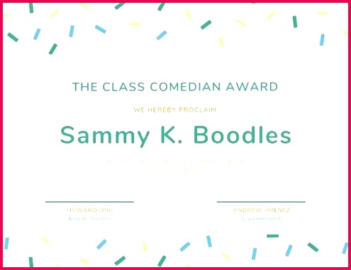 cream confetti funny certificate officer promotion template warrant