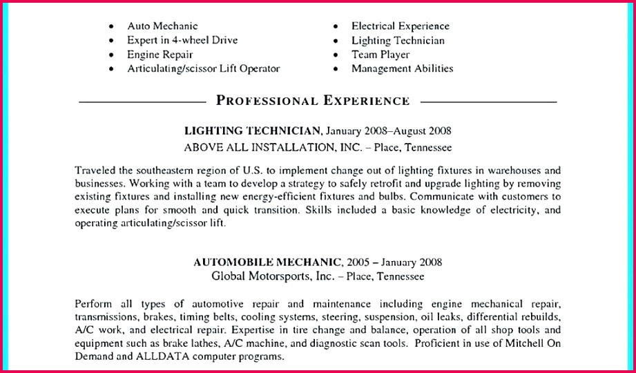 by tablet desktop original size back to concise resume template writing a auto technician cv