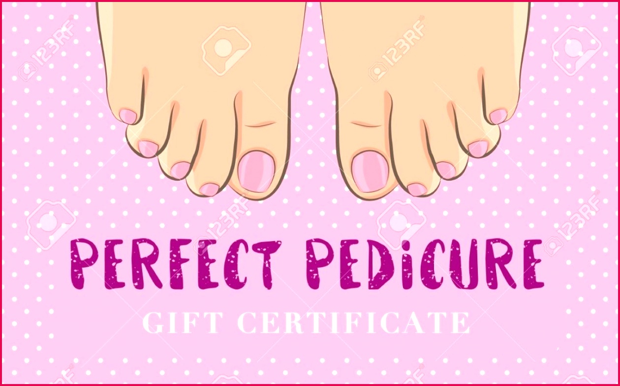 021 pedicure t certificate for nail salon cute feminine design throughout template 1400x875