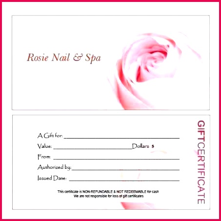 free printable manicure t certificate template cute ideas hair nail spa printing salon
