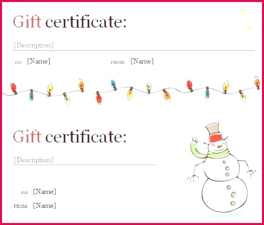 Free Gift Certificate Template Word Document Templates