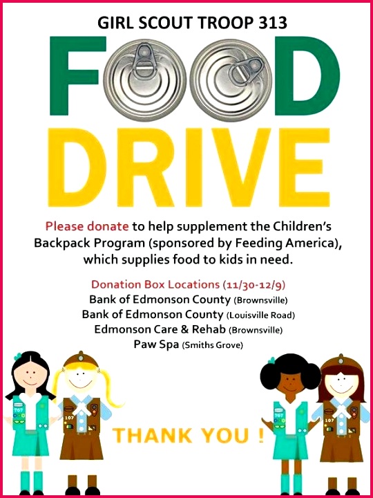 sock drive flyer template food example girl scouts scout award certificate templates