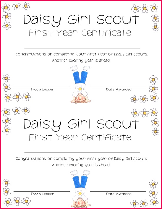 Certificate of pletion of First Year for Daisy Scouts 712550 0d9eeb7a e5d7dafebac8c3c