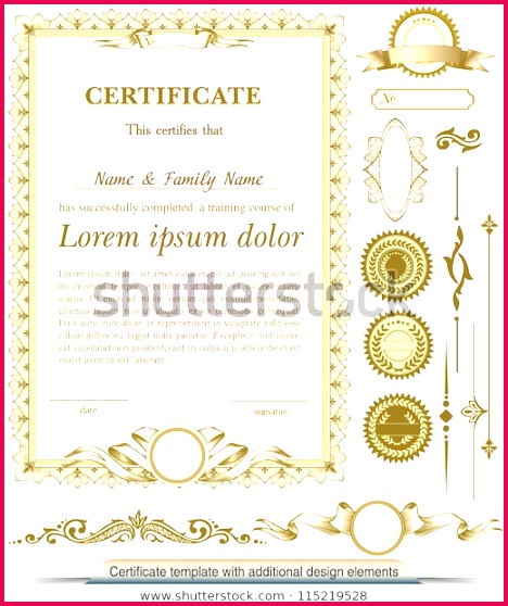 gold vertical certificate template additional 600w