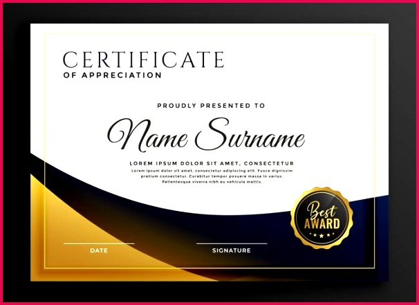 certificate template award in golden style vector
