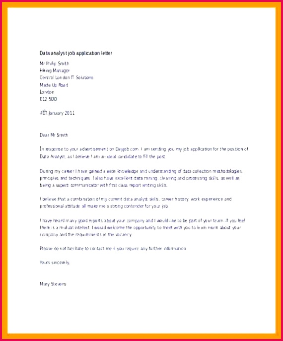 email application template data analyst job internship