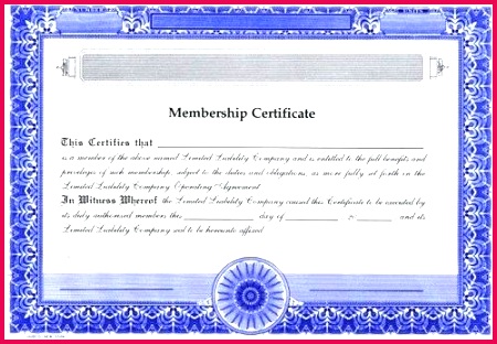 membership certificate template inspirational free of lifetime