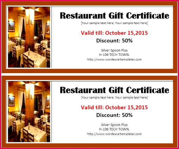 Restaurant t certificate 1