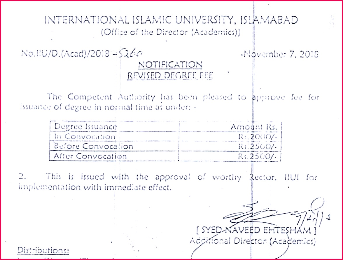 Degree Request notification