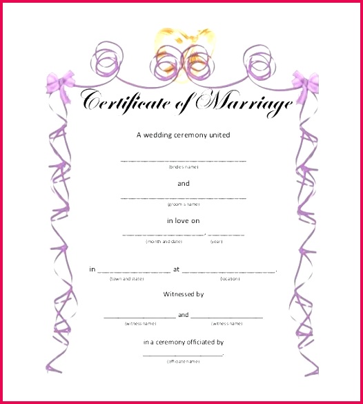 sample marriage certificate documents in word printable template