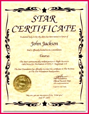 name a star certificate template shining award