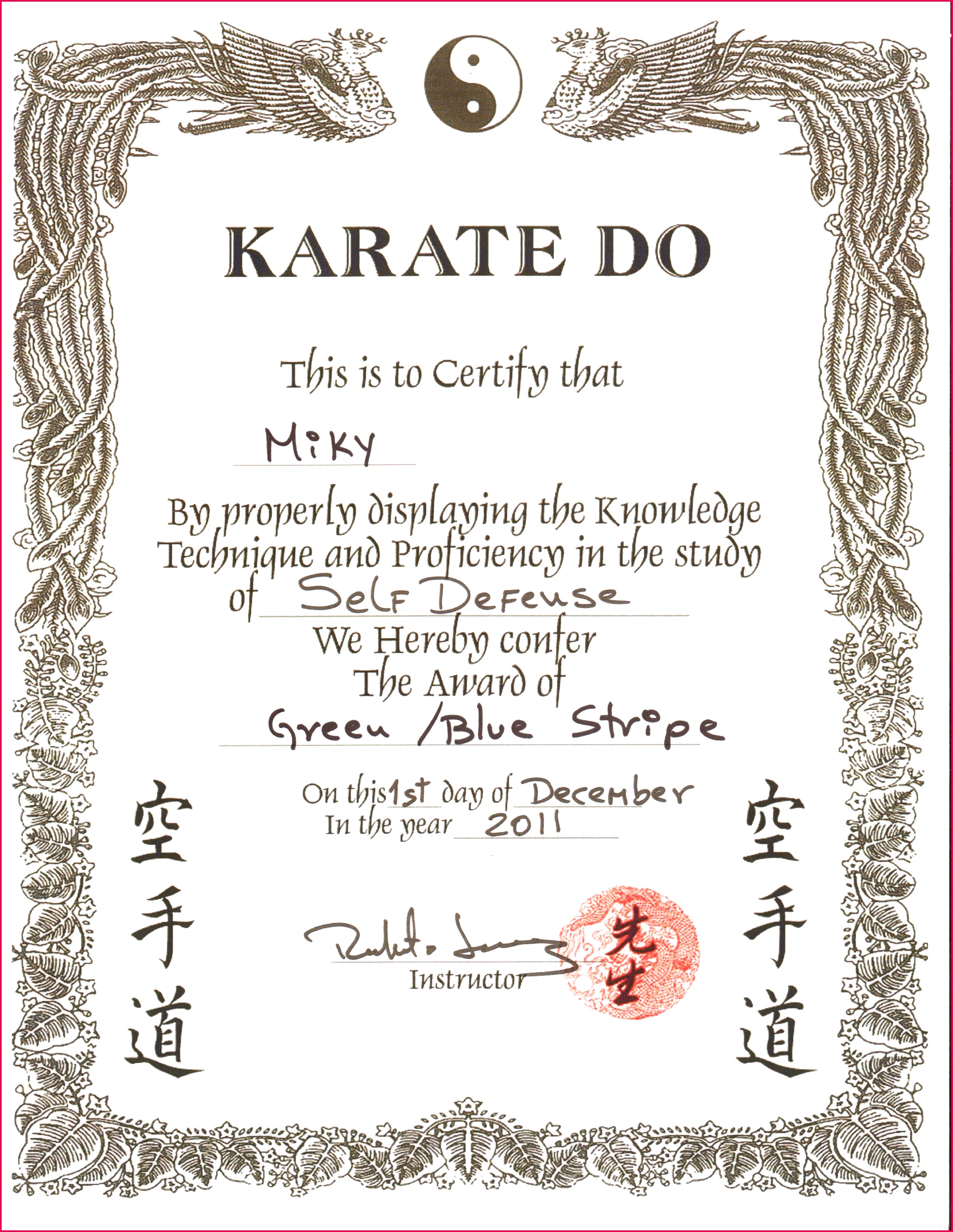 6 Karate Certificate Templates Free Download 55968 FabTemplatez