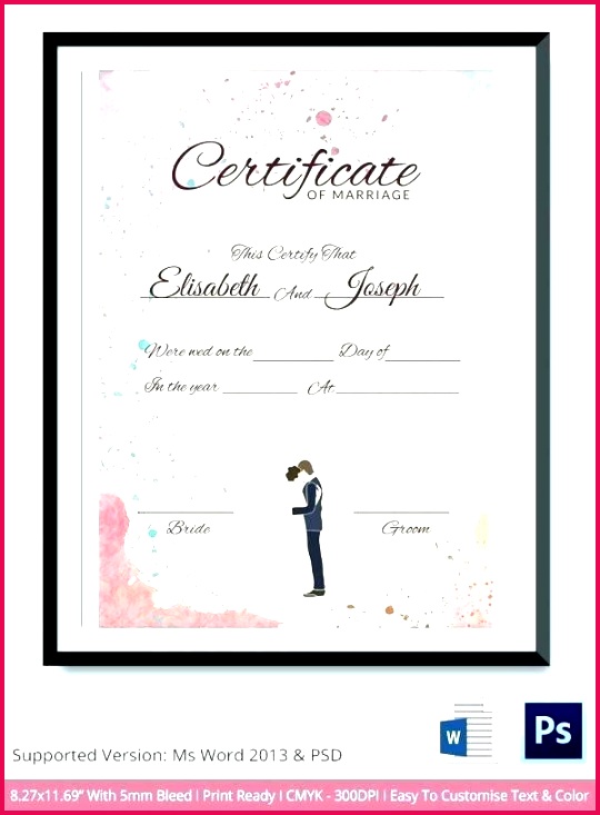 memorative certificate template marriage templates free fake wedding birth awesome