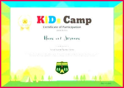 summer camp certificate template colorful kids diploma stock program te