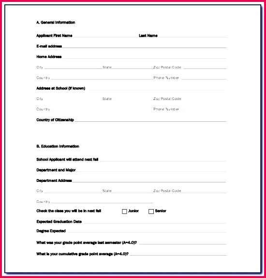 scholarship forms template check strand application templates