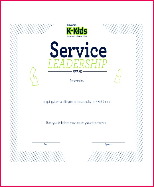 Leadership Award Certificate Example