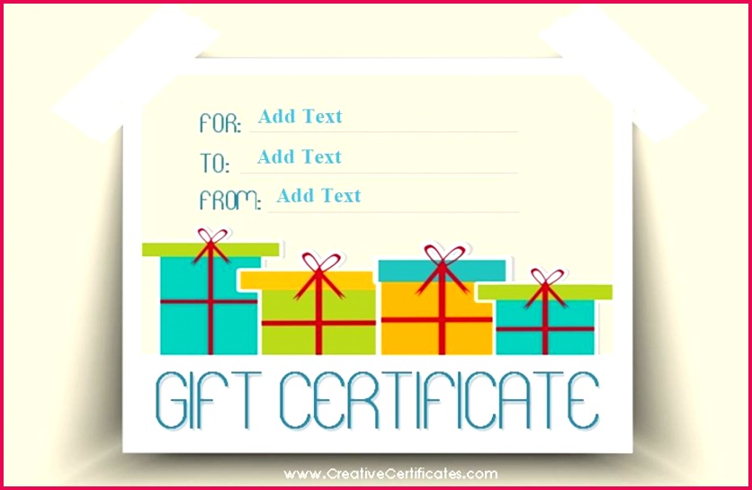 A Gift Certificate Template With Presents