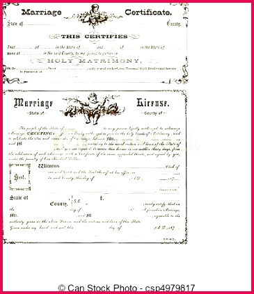 vector vintage marriage certificate antique template