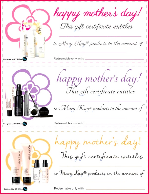 Mary Kay Gift Certificate Template