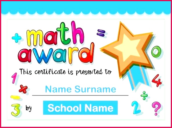 certificate template for math award with golden star free gold