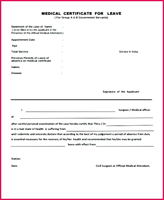 government office medical leave certificate template fake australia templates