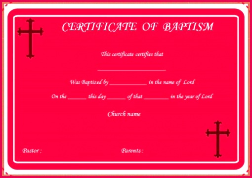 methodist baptism certificate template